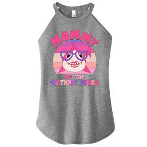 Cute Mommy Of The Birthday Shark Women's Perfect Tri Rocker Tank