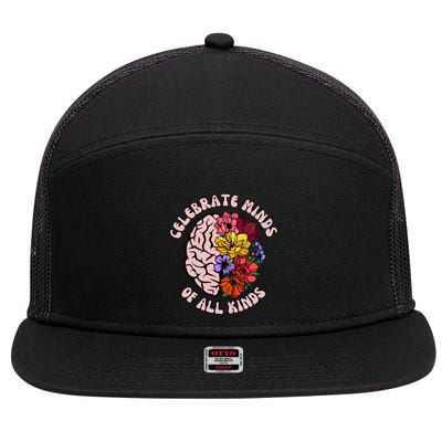 Celebrate Minds Of All Kinds Neurodiversity 7 Panel Mesh Trucker Snapback Hat