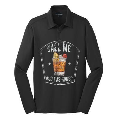 Call Me Old Fashioned Whiskey Cocktail Silk Touch Performance Long Sleeve Polo