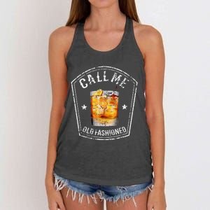 Call Me Old Fashioned Whiskey Funny Bourbon Women's Knotted Racerback Tank