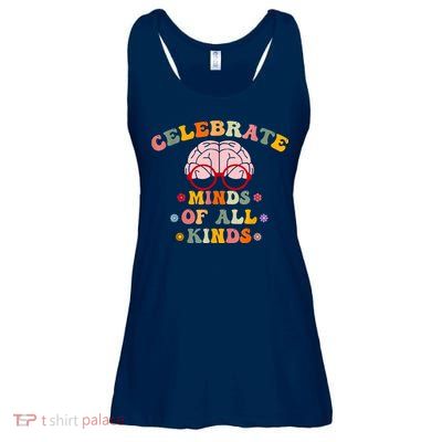 Celebrate Minds Of All Kinds Mental Health Autism Awareness Ladies Essential Flowy Tank