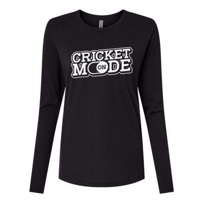 Cricket Mode On Cricket Player Cricketer Womens Cotton Relaxed Long Sleeve T-Shirt