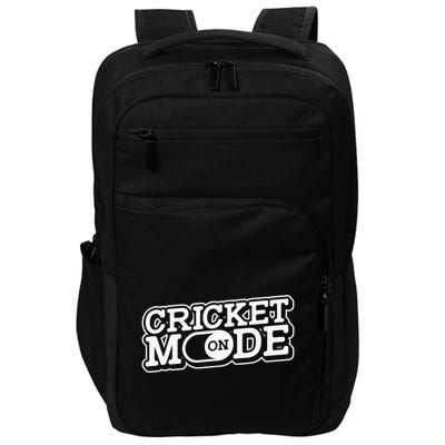 Cricket Mode On Cricket Player Cricketer Impact Tech Backpack