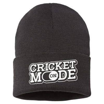 Cricket Mode On Cricket Player Cricketer Sustainable Knit Beanie