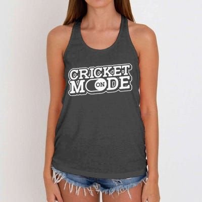 Cricket Mode On Cricket Player Cricketer Women's Knotted Racerback Tank