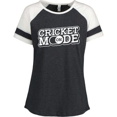 Cricket Mode On Cricket Player Cricketer Enza Ladies Jersey Colorblock Tee