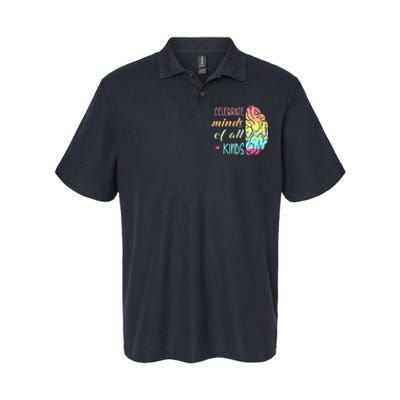 Celebrate Minds Of All Kinds Neurodiversity Autism Awareness Softstyle Adult Sport Polo