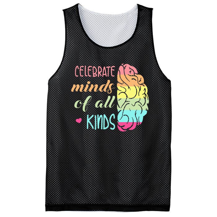 Celebrate Minds Of All Kinds Neurodiversity Autism Awareness Mesh Reversible Basketball Jersey Tank