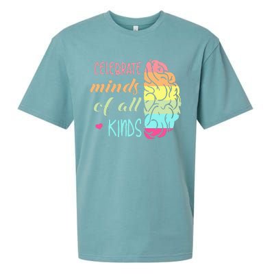 Celebrate Minds Of All Kinds Neurodiversity Autism Awareness Sueded Cloud Jersey T-Shirt