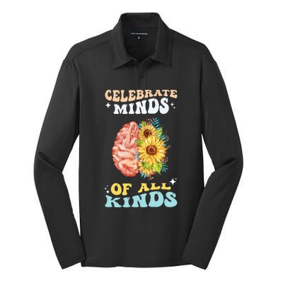 Celebrate Minds of All Kinds Neurodiversity Autism Silk Touch Performance Long Sleeve Polo