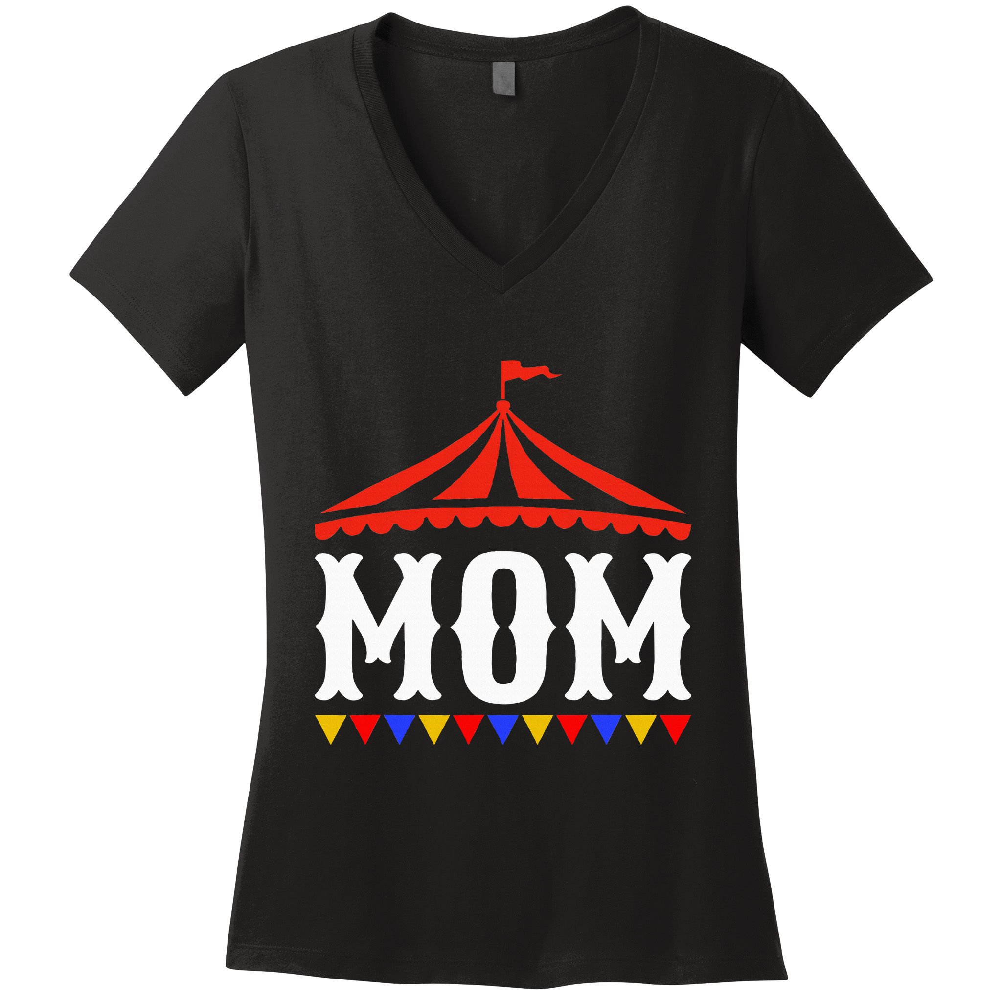 Circus Mom Of The Birthday Boy & Girl Carnival Women's V-Neck T-Shirt
