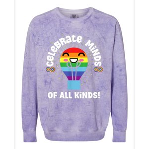 Celebrate Minds Of All Kinds Red Instead Autism Colorblast Crewneck Sweatshirt