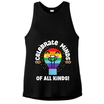 Celebrate Minds Of All Kinds Red Instead Autism Ladies PosiCharge Tri-Blend Wicking Tank