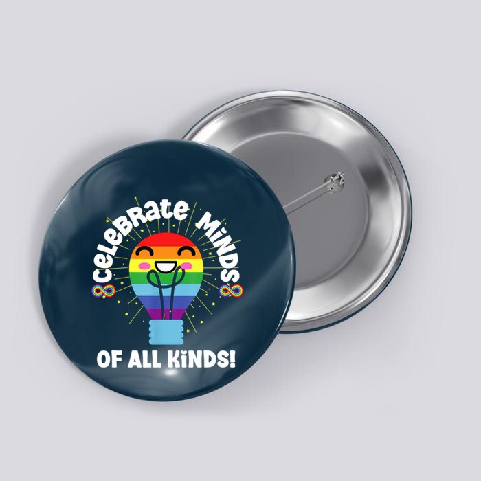 Celebrate Minds Of All Kinds Red Instead Autism Button