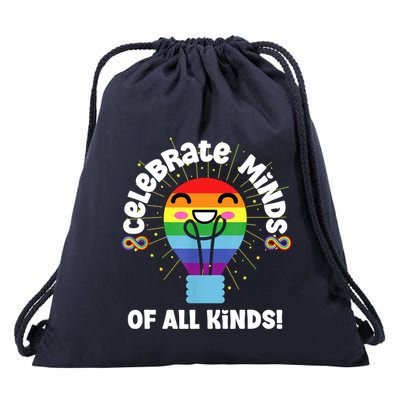 Celebrate Minds Of All Kinds Red Instead Autism Drawstring Bag