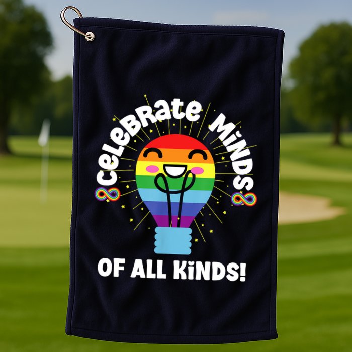 Celebrate Minds Of All Kinds Red Instead Autism Golf Towel