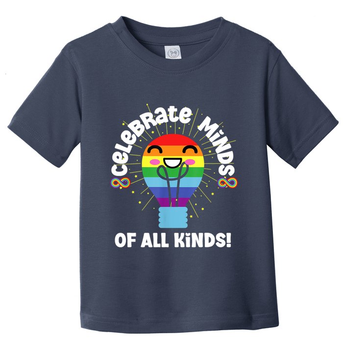 Celebrate Minds Of All Kinds Red Instead Autism Toddler T-Shirt