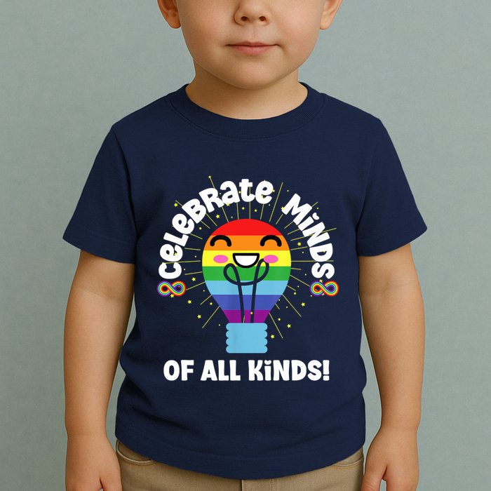 Celebrate Minds Of All Kinds Red Instead Autism Toddler T-Shirt