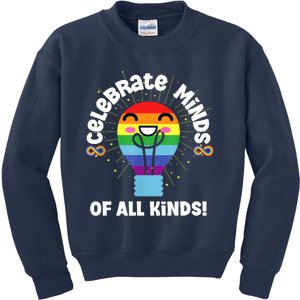 Celebrate Minds Of All Kinds Red Instead Autism Kids Sweatshirt