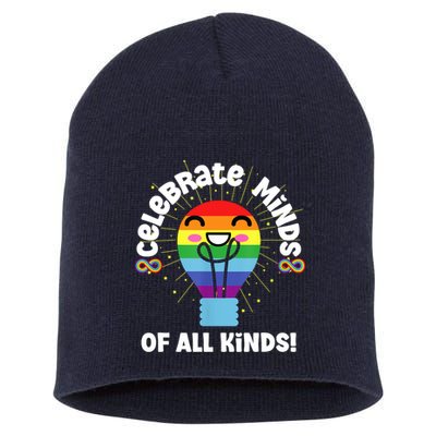 Celebrate Minds Of All Kinds Red Instead Autism Short Acrylic Beanie