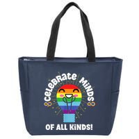 Celebrate Minds Of All Kinds Red Instead Autism Zip Tote Bag