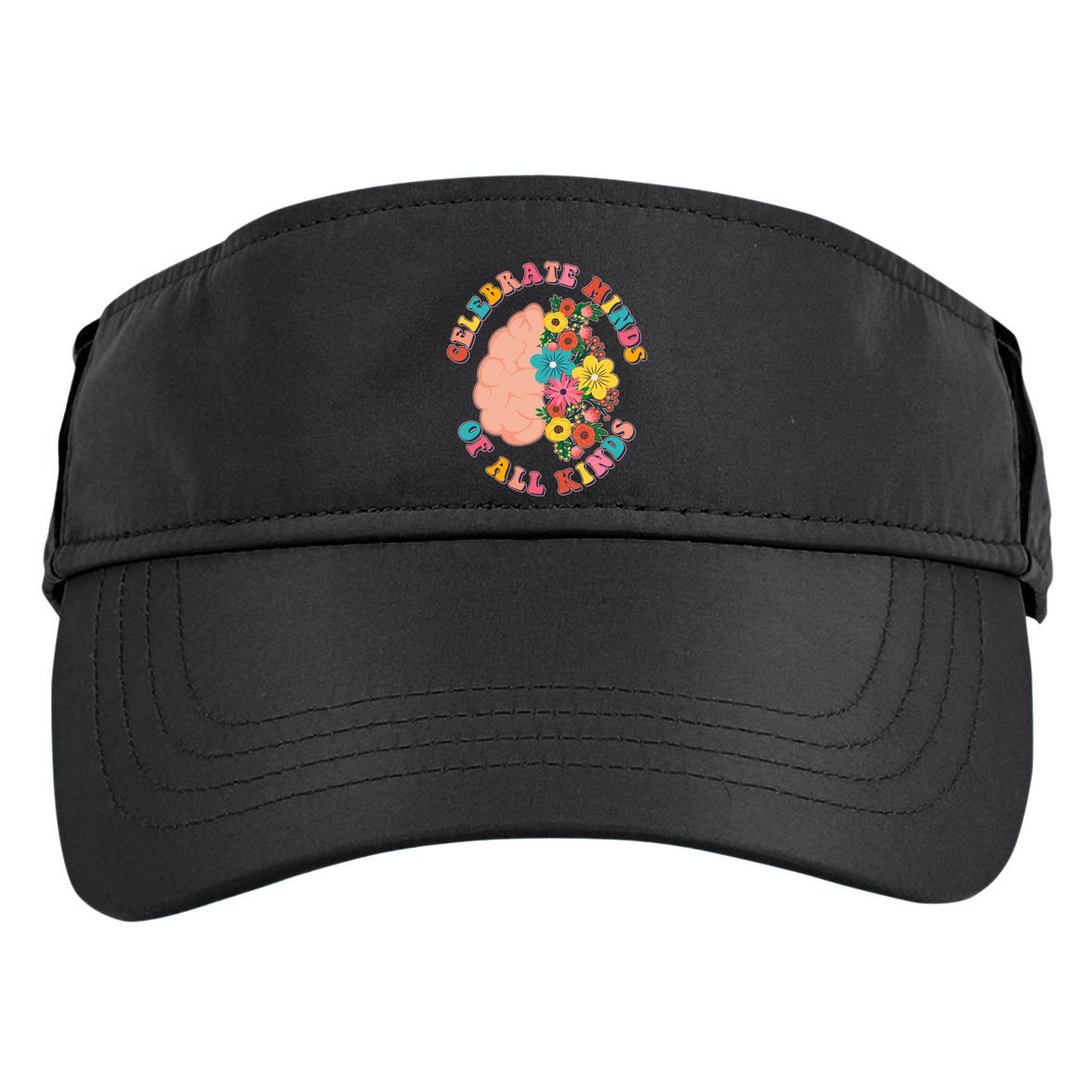 Celebrate Minds Of All Kinds Flowers Be Kind The Mind Adult Drive Performance Visor