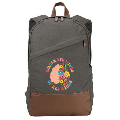 Celebrate Minds Of All Kinds Flowers Be Kind The Mind Cotton Canvas Backpack