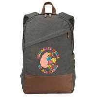 Celebrate Minds Of All Kinds Flowers Be Kind The Mind Cotton Canvas Backpack