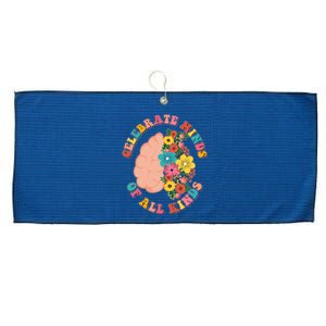 Celebrate Minds Of All Kinds Flowers Be Kind The Mind Large Microfiber Waffle Golf Towel