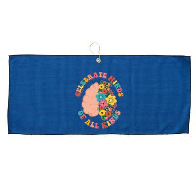 Celebrate Minds Of All Kinds Flowers Be Kind The Mind Large Microfiber Waffle Golf Towel