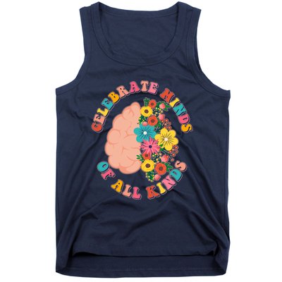 Celebrate Minds Of All Kinds Flowers Be Kind The Mind Tank Top