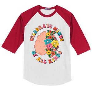 Celebrate Minds Of All Kinds Flowers Be Kind The Mind Kids Colorblock Raglan Jersey