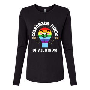 Celebrate Minds Of All Kinds Red Instead Autism Womens Cotton Relaxed Long Sleeve T-Shirt