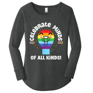 Celebrate Minds Of All Kinds Red Instead Autism Women's Perfect Tri Tunic Long Sleeve Shirt