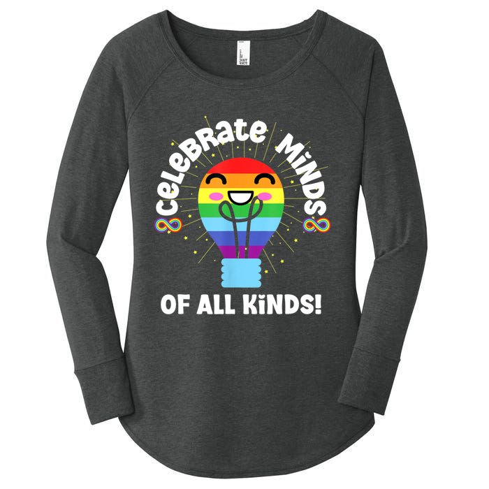 Celebrate Minds Of All Kinds Red Instead Autism Women's Perfect Tri Tunic Long Sleeve Shirt