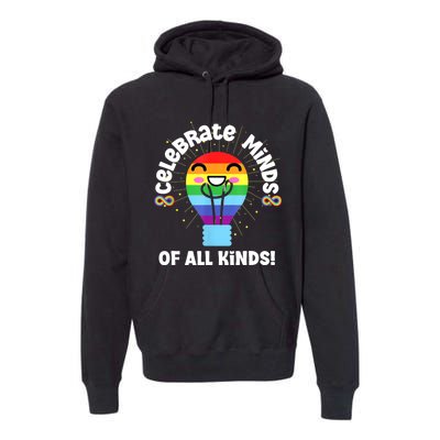 Celebrate Minds Of All Kinds Red Instead Autism Premium Hoodie