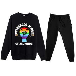 Celebrate Minds Of All Kinds Red Instead Autism Premium Crewneck Sweatsuit Set