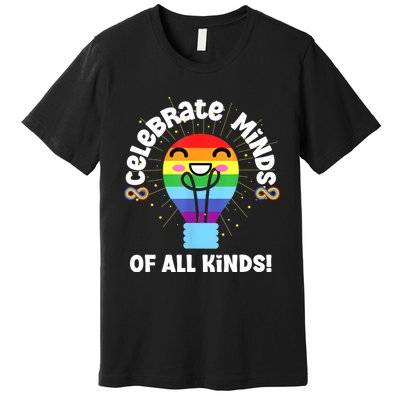 Celebrate Minds Of All Kinds Red Instead Autism Premium T-Shirt