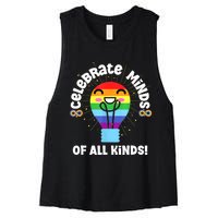 Celebrate Minds Of All Kinds Red Instead Autism Women's Racerback Cropped Tank