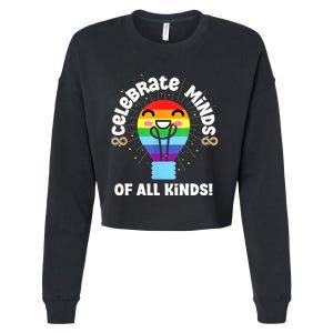 Celebrate Minds Of All Kinds Red Instead Autism Cropped Pullover Crew