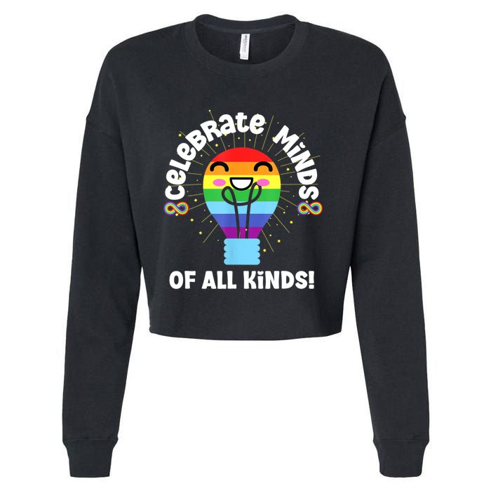 Celebrate Minds Of All Kinds Red Instead Autism Cropped Pullover Crew