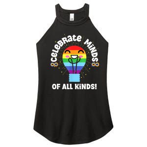 Celebrate Minds Of All Kinds Red Instead Autism Women's Perfect Tri Rocker Tank