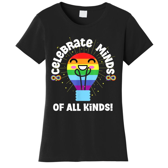 Celebrate Minds Of All Kinds Red Instead Autism Women's T-Shirt