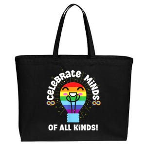 Celebrate Minds Of All Kinds Red Instead Autism Cotton Canvas Jumbo Tote