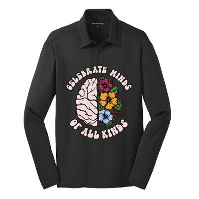 Celebrate Minds Of All Kinds Autism Awareness Silk Touch Performance Long Sleeve Polo