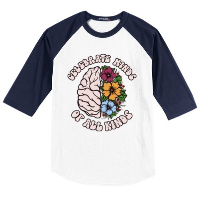 Celebrate Minds Of All Kinds Autism Awareness Baseball Sleeve Shirt