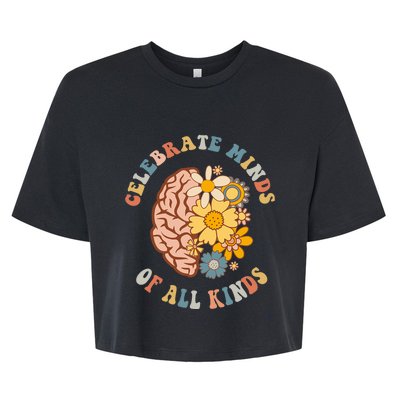 Celebrate Minds Of All Kinds Neurodiversity Autism Bella+Canvas Jersey Crop Tee