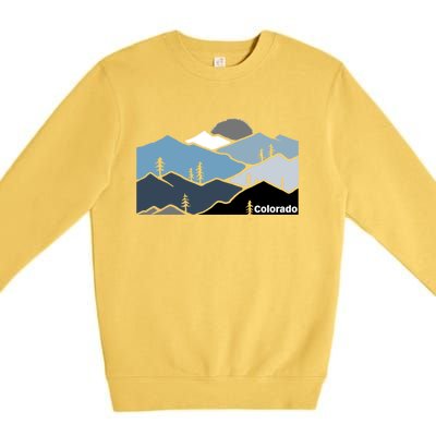 Colorado Mountain Outdoor Retro Landscape Funny Gift Premium Crewneck Sweatshirt