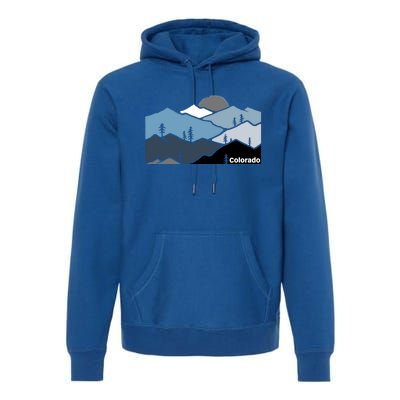 Colorado Mountain Outdoor Retro Landscape Funny Gift Premium Hoodie