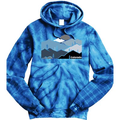 Colorado Mountain Outdoor Retro Landscape Funny Gift Tie Dye Hoodie